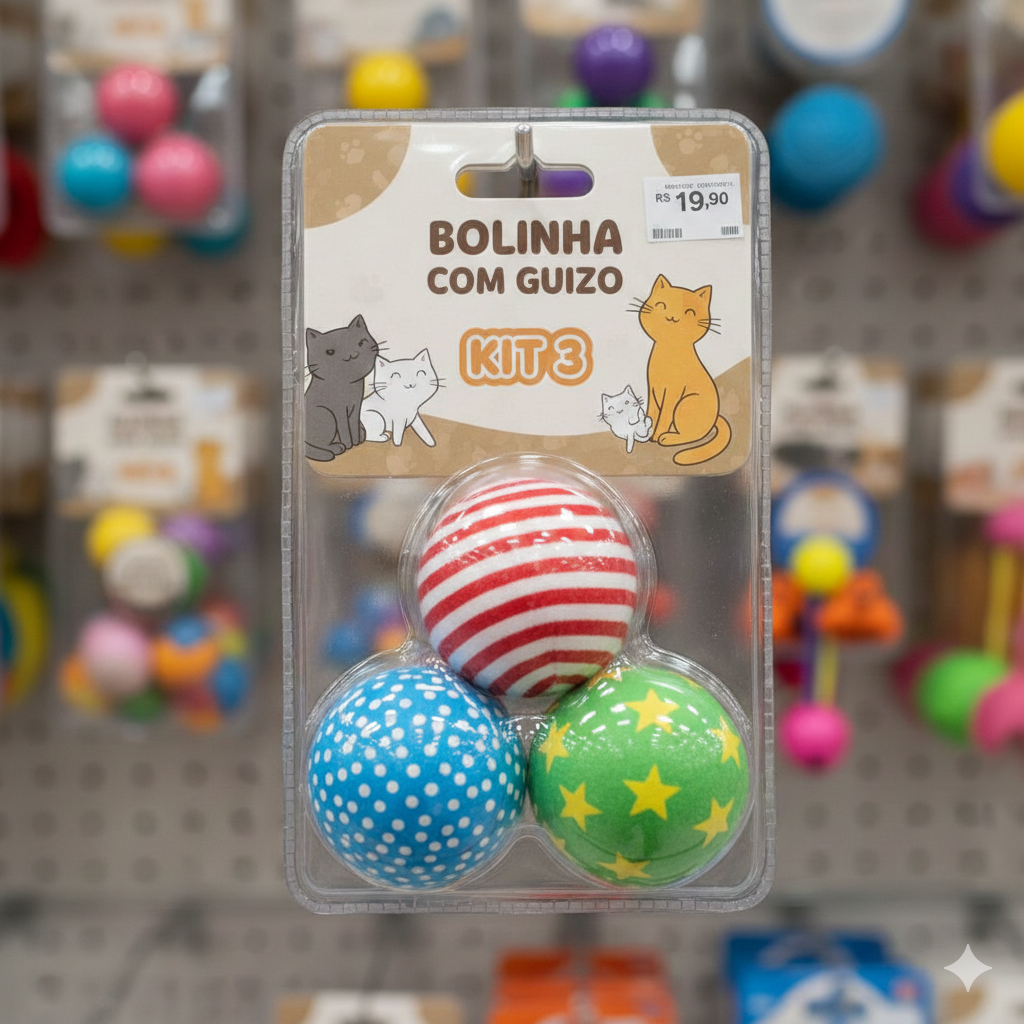 Bolinha com Guizo (Kit 3)