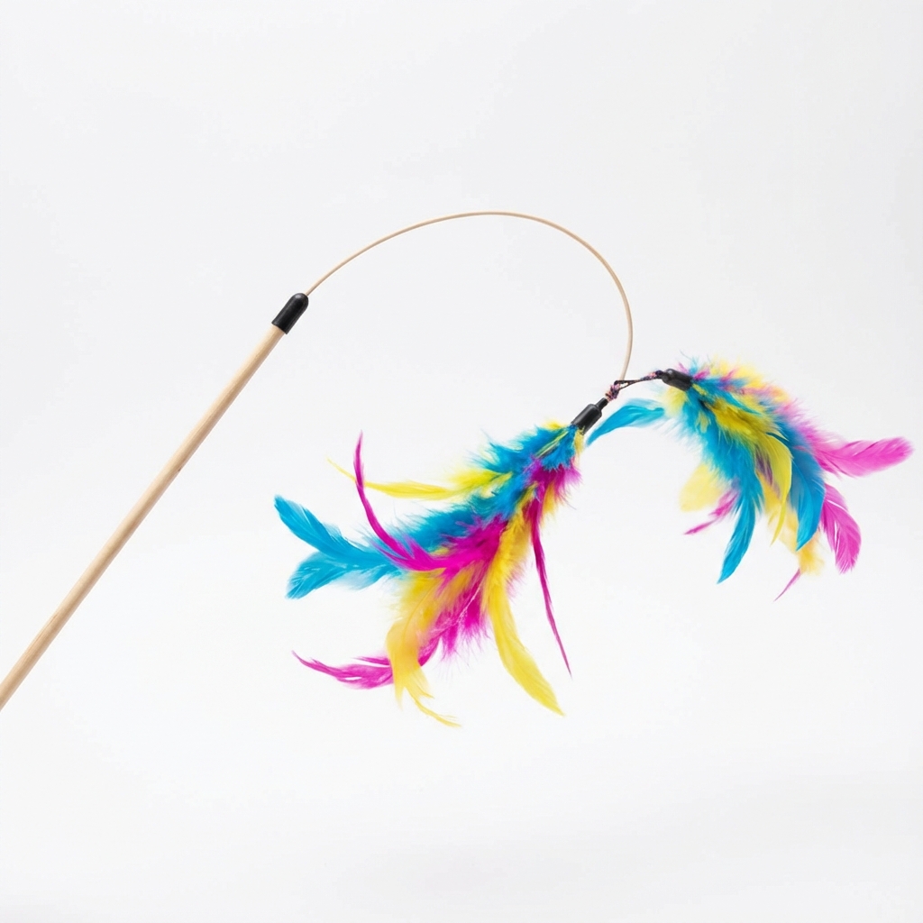 Varinha com Penas Coloridas